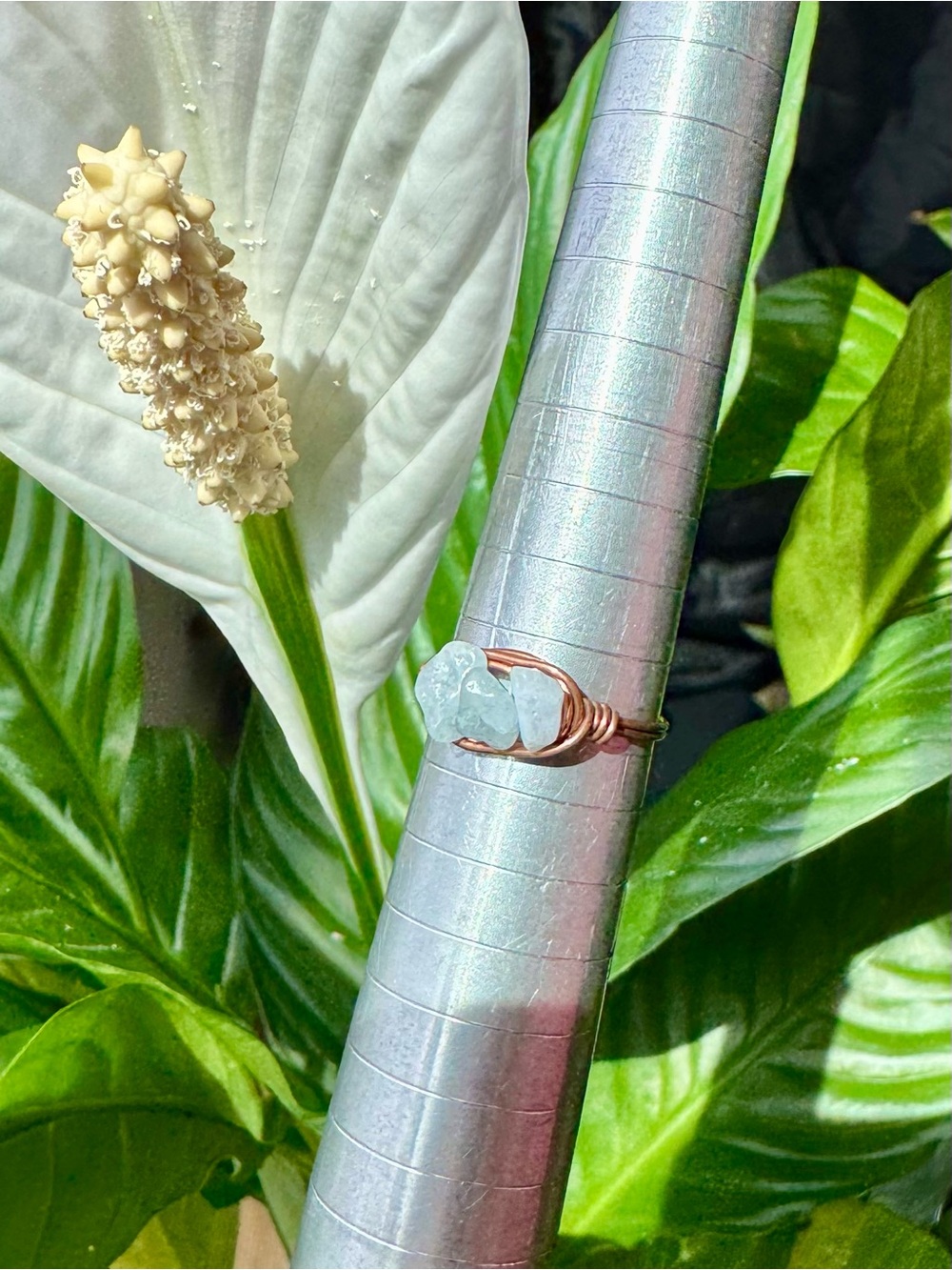 ✨AQUAMARINE | Handcrafted Copper Wire Wrapped Ring